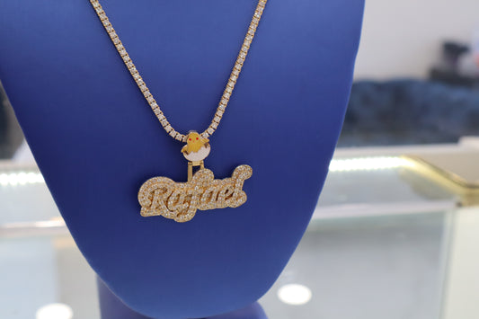 Custom Name - 10K Custon Tennis Chain with Mossainite Set