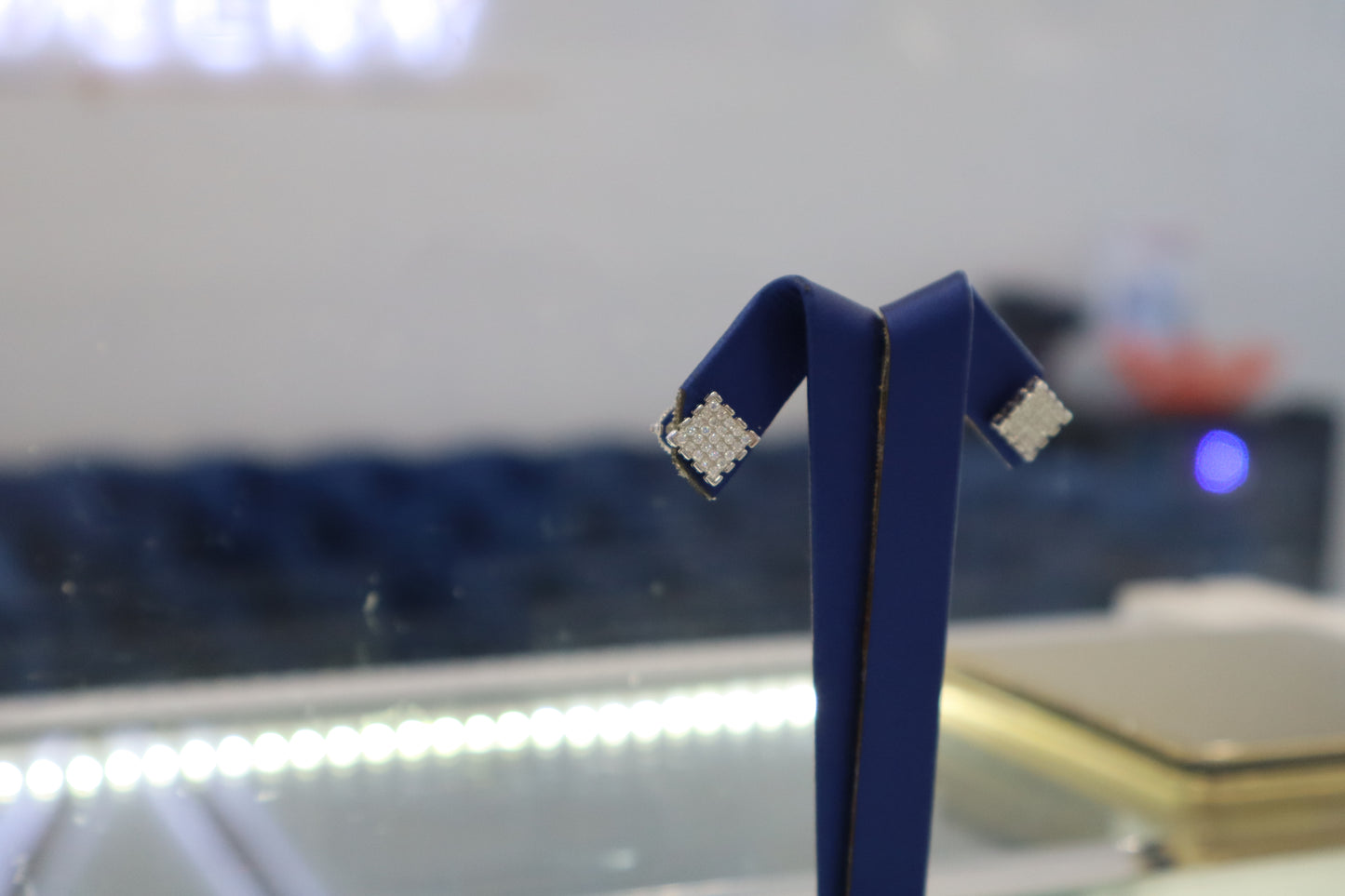 Silver Square Earrings