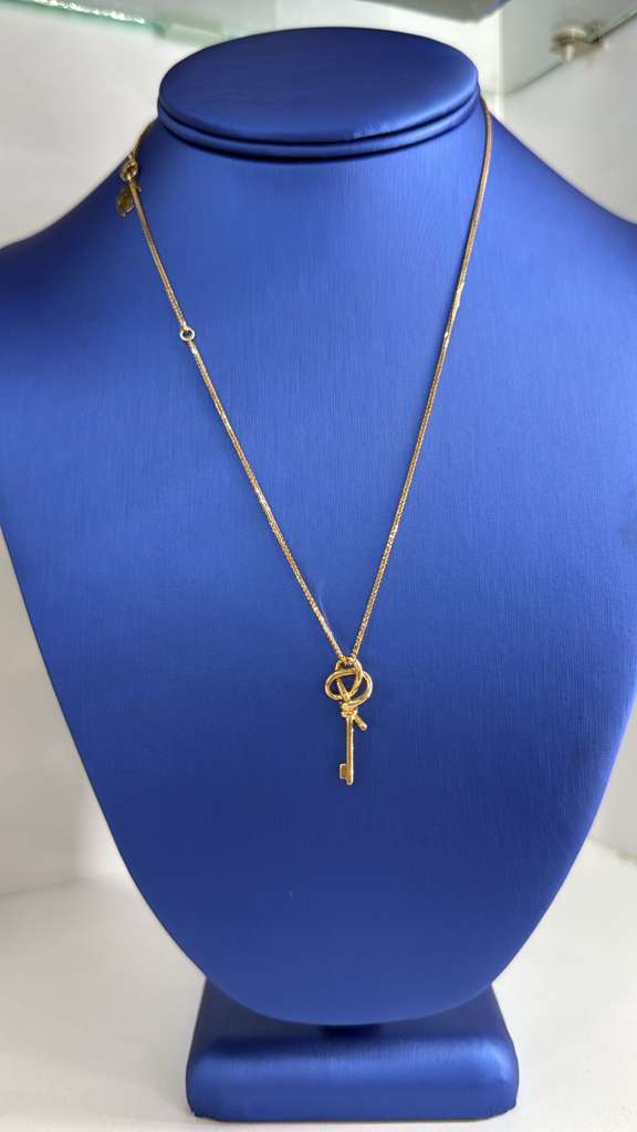 18K Gold Chain with Key Pendant