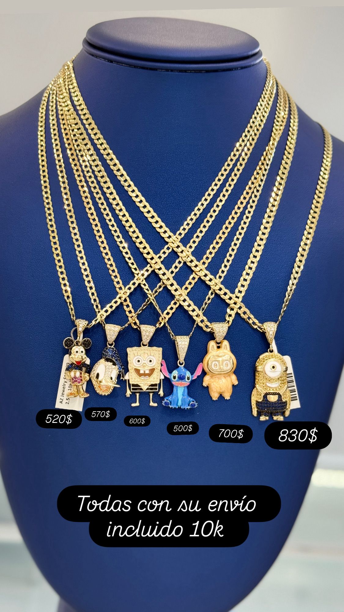 10K Gold Chain with Donald Pendant