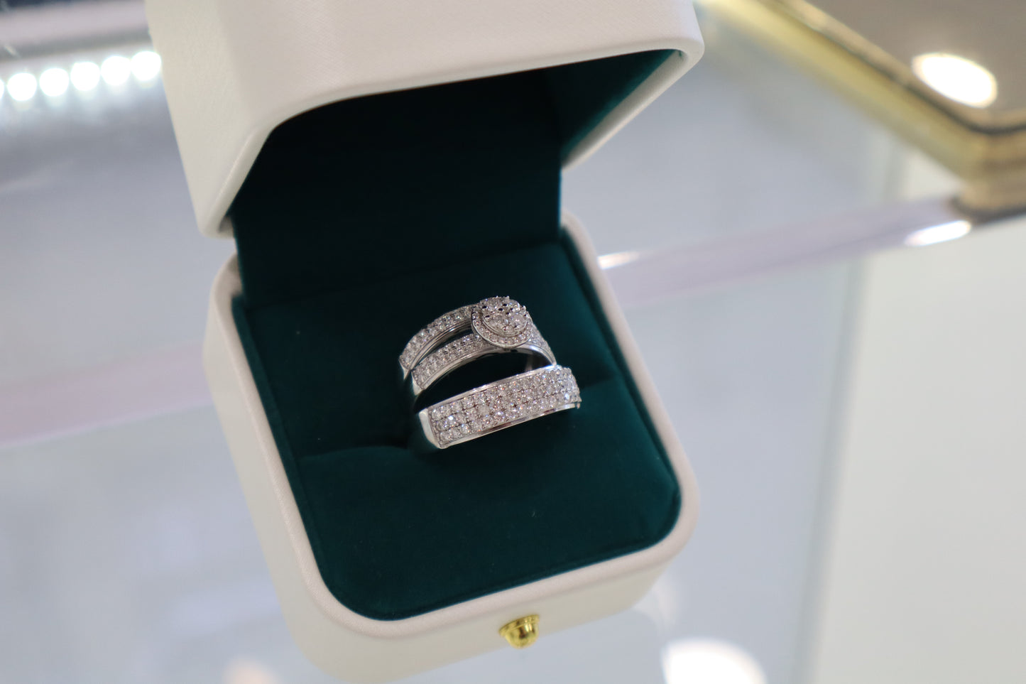 Silver Wedding Ring Set