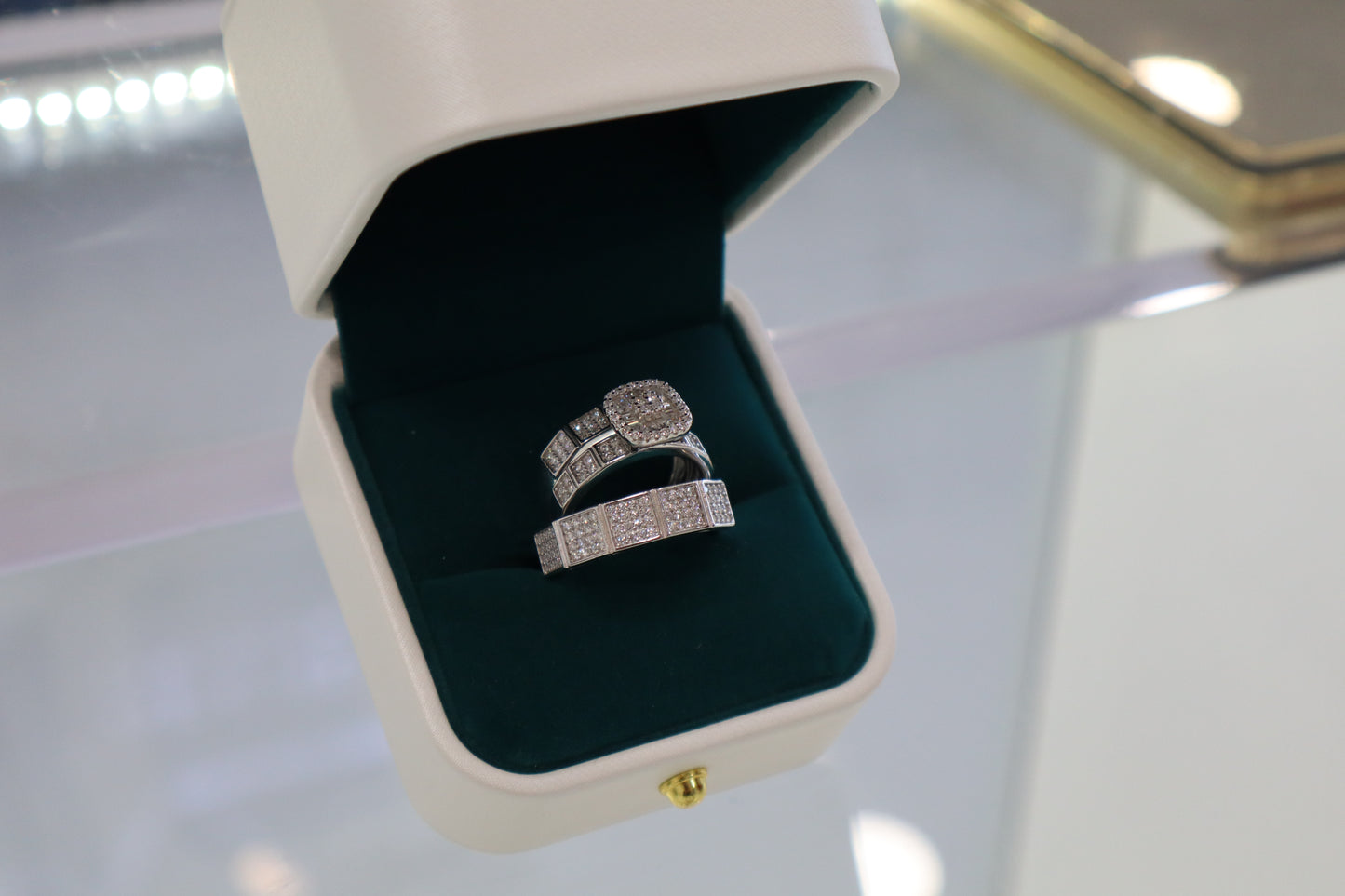 Silver Wedding Ring Set