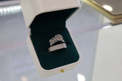 Silver Wedding Ring Set