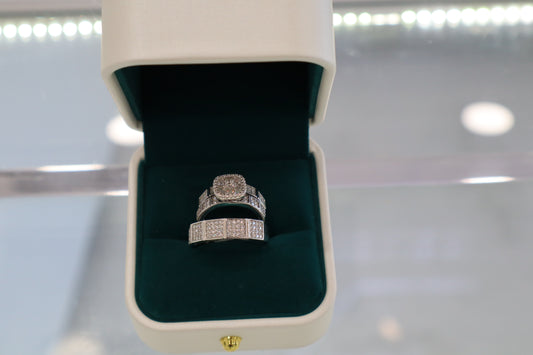 Silver Wedding Ring Set