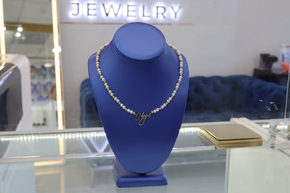 Custom Name - 10K Pearl Necklace
