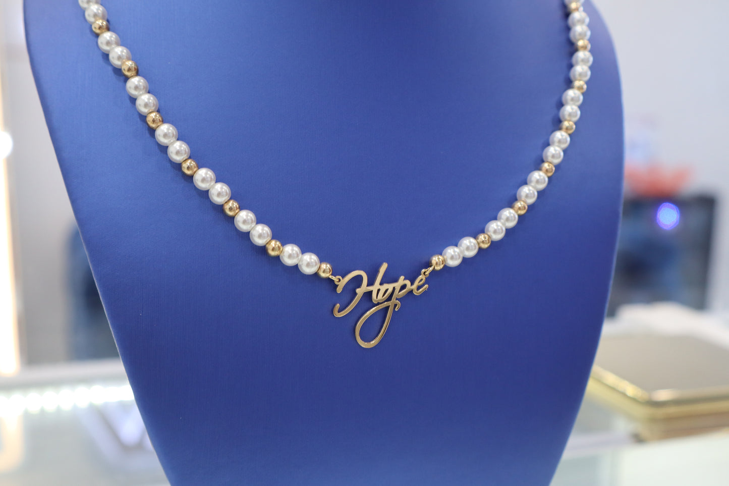 Custom Name - 10K Pearl Necklace
