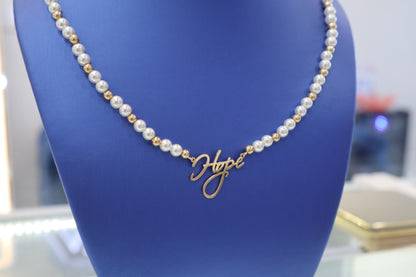 Custom Name - 10K Pearl Necklace