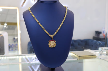 10K Franco Chain 24" with Chief Pendant