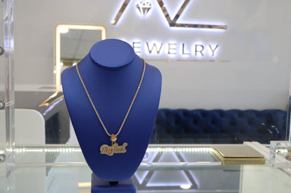 Custom Name - 10K Custon Tennis Chain with Mossainite Set